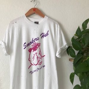HAND DISTRESSED VINTAGE CAMEL SMOKERS HUB TEE